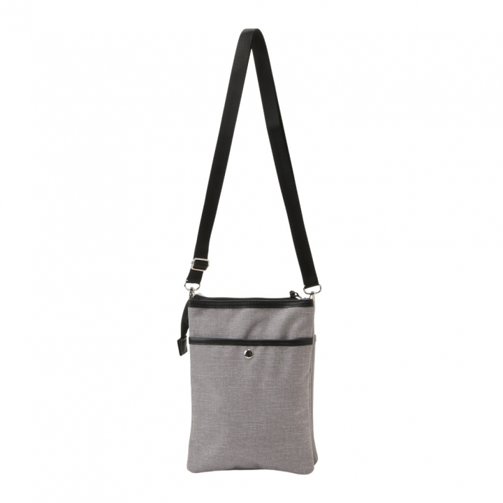 [CUBIC CORE キュービックコア]  サコッシュ ショルダーバッグ スマホショルダー スマホポーチ お財布ショルダー シンプル 薄マチ 収納力 灰色 グレー 1E30