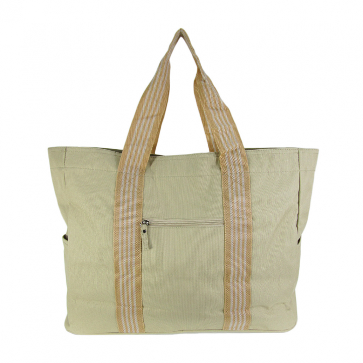 ファスナー付 ビッグ ラインベルト トートバッグ 全4色 |  A3 対応 肩掛け カジュアル 大きい お稽古 レッスンバッグ 軽量  男女兼用 マチ付き シンプル 薄茶 ベージュ 3W57