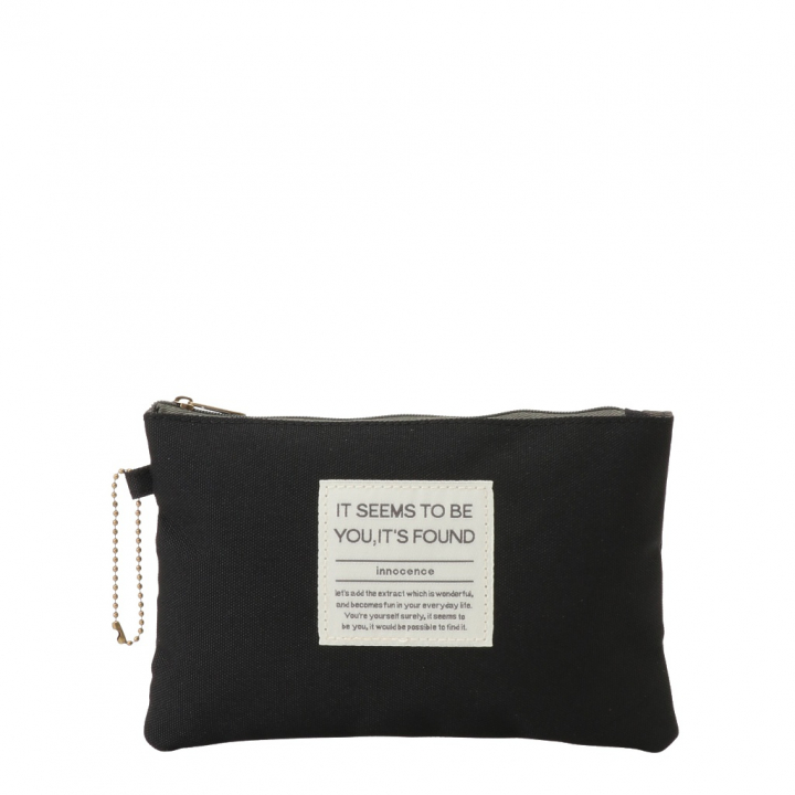 [ONE MILEシリーズ] ポーチ付き♪ 縦型 ショルダーバッグ | 軽量 ポケット充実 ファスナー開閉 男女兼用 シンプル 黒 ブラック 4X48