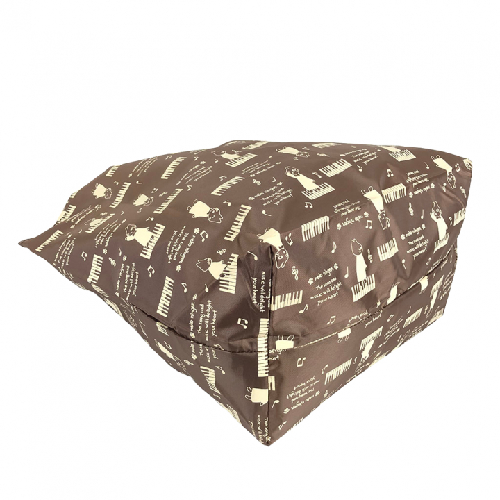 [nekoningen ネコ人間] 猫好き必見♪ コンパクト収納 エコバッグ | 猫柄 軽量 マルシェバッグ くり手 かわいい  大きめ 茶 ブラウン 4R46