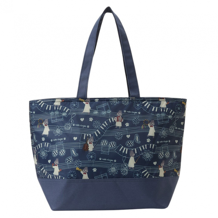 保冷バッグ トートバッグ 5M38 [ネコ人間 nekoningen ねこにんげん] 保温保冷 買い物 レジャー ネコ かわいい レディース ネイビー