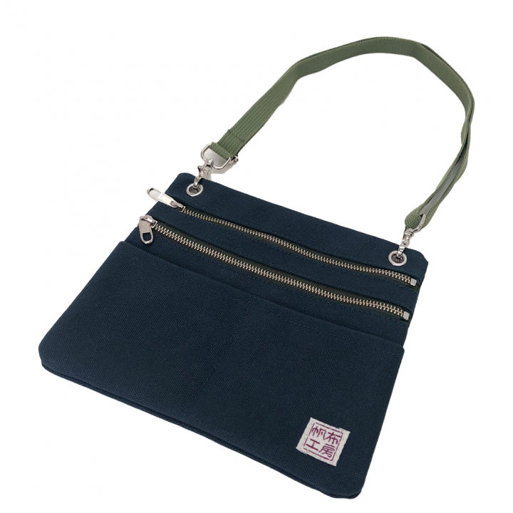 2WAY ショルダーバッグ 3J36 [帆布工房 はんぷこうぼう] 日本製 ポーチ サコッシュショルダー マチなし 帆布 キャンバス ブランド