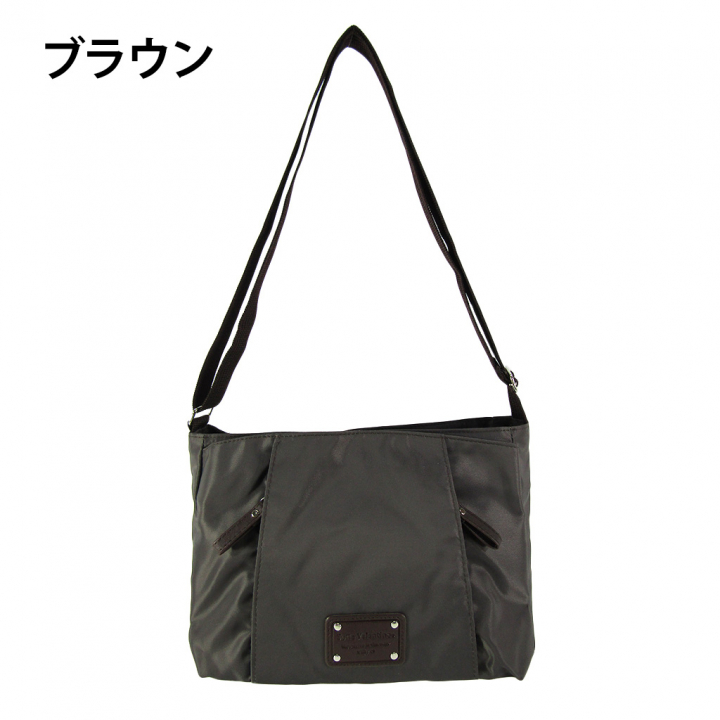 [Sofia Valentino ソフィアバレンチノ] 縦ファスナー ポケット付 横型ショルダーバッグ | レディース 多機能 ななめ掛け ライトブラウン 4875