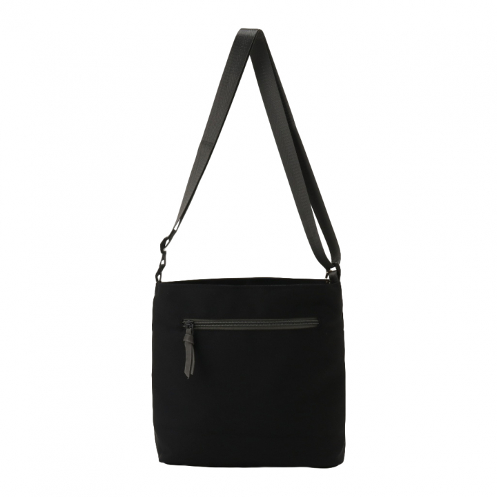 [ONE MILEシリーズ] ポーチ付き♪ 縦型 ショルダーバッグ | 軽量 ポケット充実 ファスナー開閉 男女兼用 シンプル 黒 ブラック 4X48