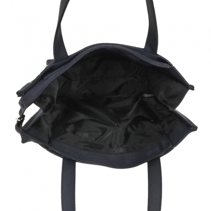 [nekoningen ネコ人間] 猫好き必見♪ 縦型 手提げバッグ | かわいい 猫柄 軽量 手提げ トートバッグ A4対応 紺 ネイビー 4M34