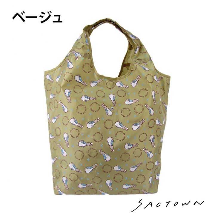 ピーターラビット（TM) |  ロゴ リース総柄 コンパクト マルシェバッグ (L) 全5色 0636