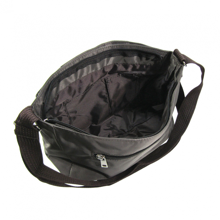 [Sofia Valentino ソフィアバレンチノ] 縦ファスナー ポケット付 横型ショルダーバッグ | レディース 多機能 ななめ掛け ブラウン 4875