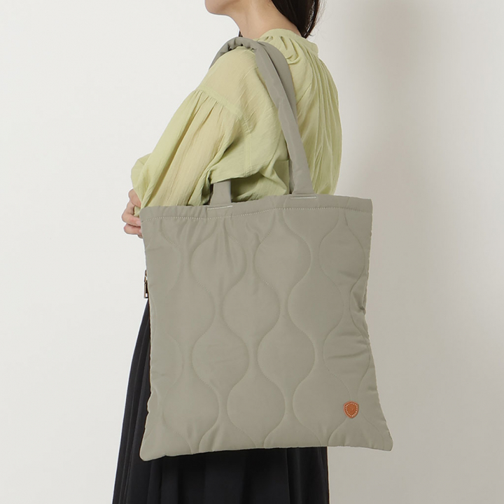 トートバッグ 6228 [chiemi sacs チエミサックス] パデッド キルト シンプル A4サイズ 推し活 レディース 00カーキ