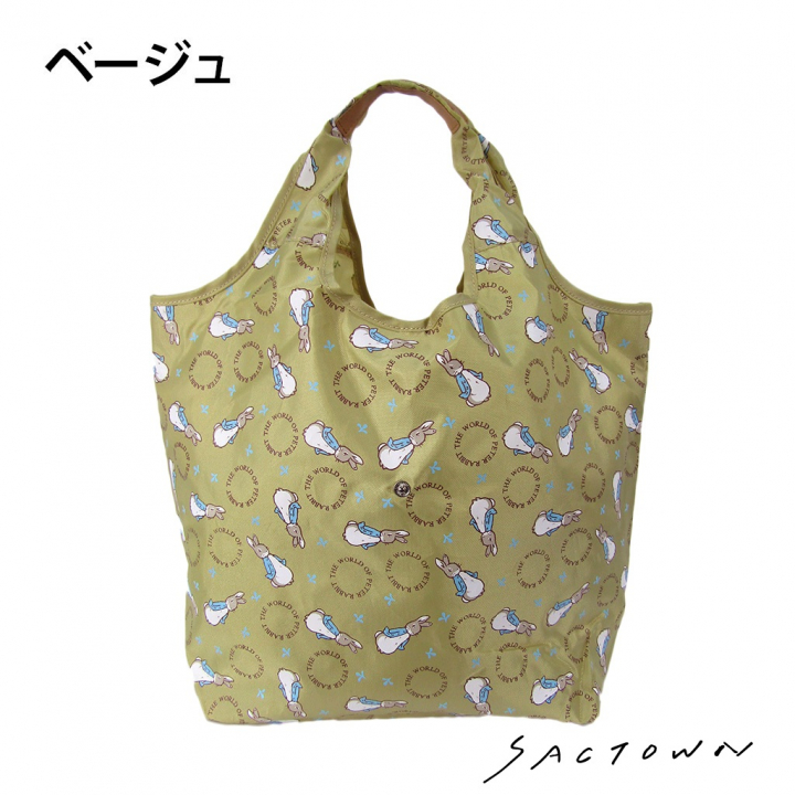 ピーターラビット（TM) |  ロゴ リース総柄 コンパクト マルシェバッグ (M) 全5色 0634