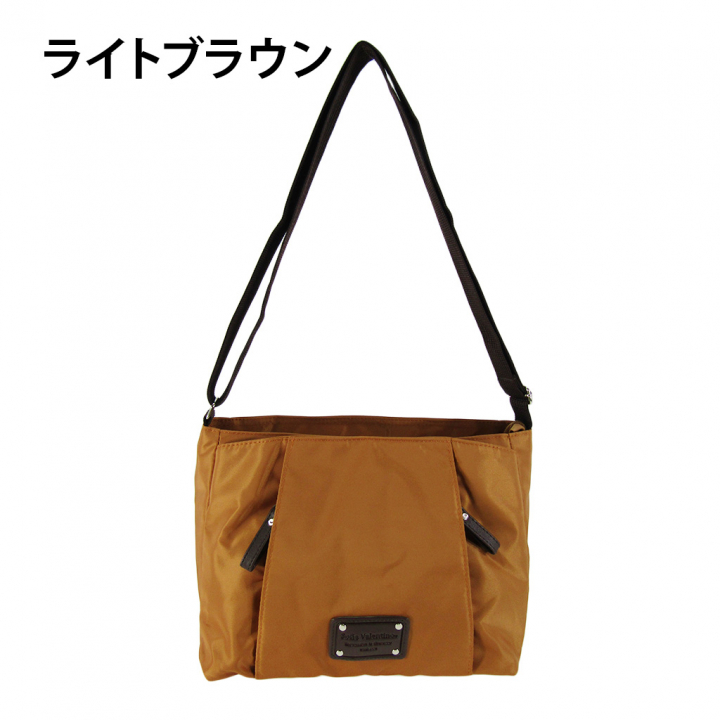 [Sofia Valentino ソフィアバレンチノ] 縦ファスナー ポケット付 横型ショルダーバッグ | レディース 多機能 ななめ掛け ブラウン 4875