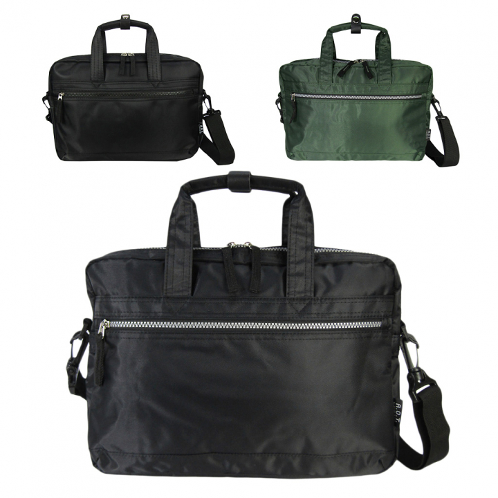 [A.O.T エーオーティー] B5サイズ対応 2way ビジネスバッグ ショルダー 通勤 ビジネス 営業 軽い 黒×灰 ブラック×グレー 3843