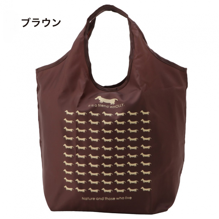WHOLLY | コンパクト収納 マルシェバッグ | ベーシックサイズ 黒 ブラック 3L01