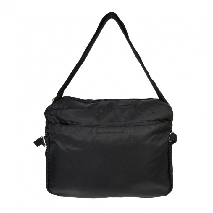 [A.O.T エーオーティー]  多機能 ショルダーバッグ ポケット 収納 便利 タウン カジュアル シンプル 無地 男女兼用 黒 ブラック 3830