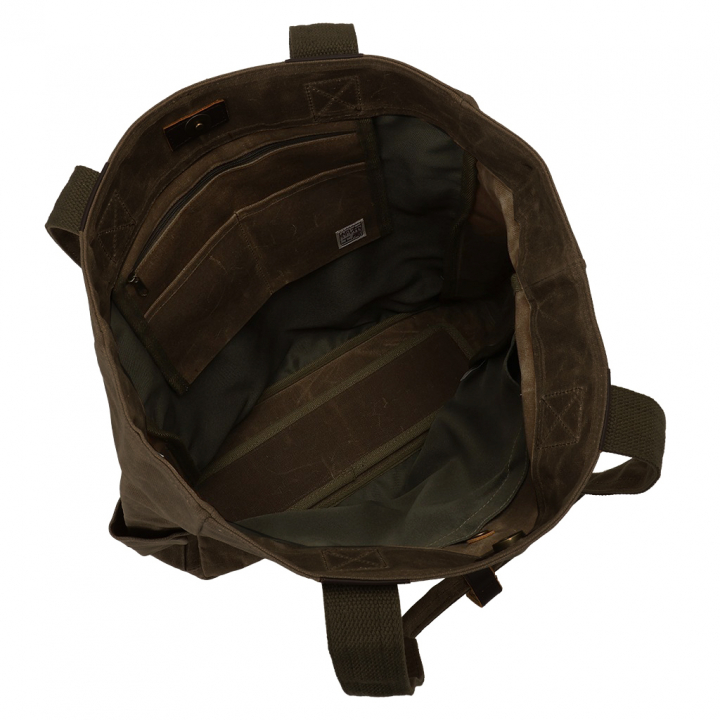 帆布工房 HUSKYII シリーズ 全３色 | A4対応 帆布トートバッグ パラフィン加工 撥水 天然素材 帆布 キャンバス 底板付き 旅行 通学 習い事 男女兼用 丈夫 カーキ 3X28