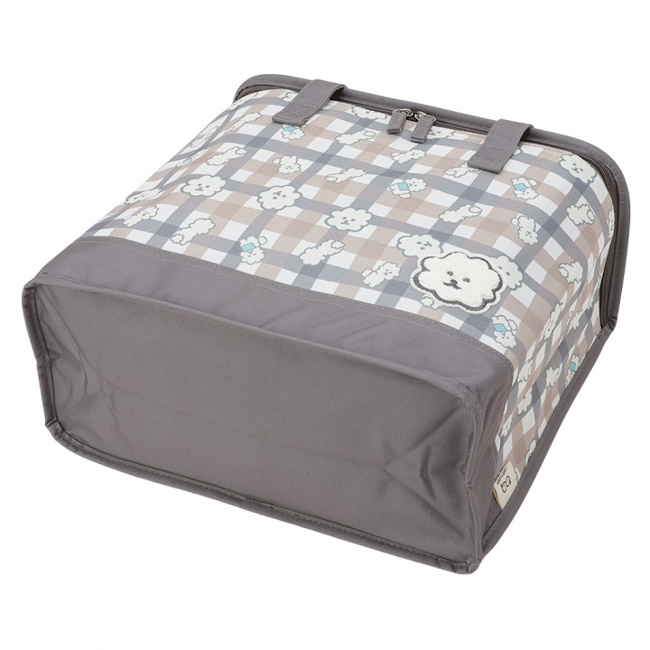  [mama fiore マーマフィオーレ] Picoteeシリーズ ピコティ BOX型 保温 保冷 トートバッグ 4WH6 保冷バッグ ボックス型 もふもふ 犬 チェック柄 かわいい レジャー レディース ブラウン