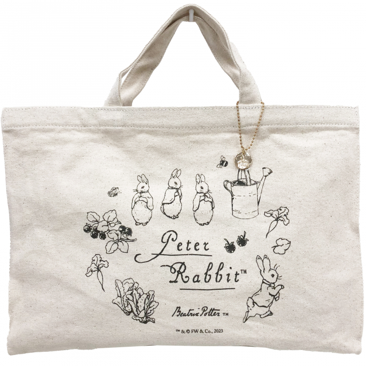 ハンドバッグ 0649 [PETER RABBIT(TM) ピータ―ラビット(TM)] キャンパス ミニトート B4サイズ対応 レディース チャーム付き 00キナリ