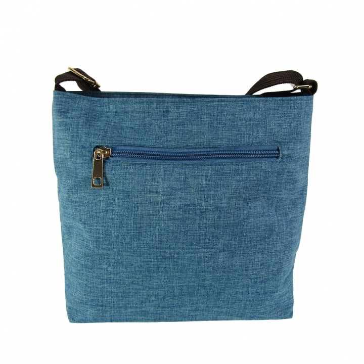 [Sofia Valentino ソフィアバレンチノ] 縦ファスナー ポケット付 軽量  ショルダーバッグ | レディース サコッシュ 多機能 ななめ掛け 青 ブルー 4902