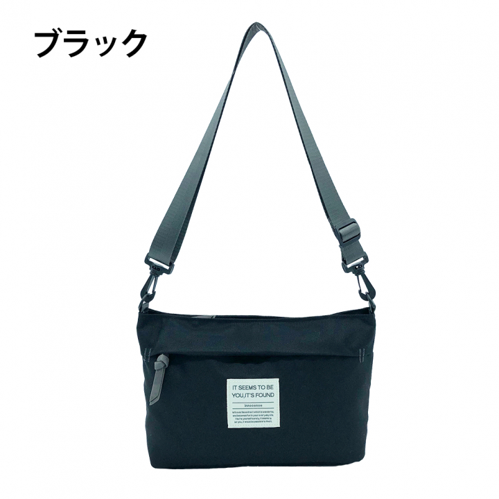 [ONE MILEシリーズ] 横長 ファスナー付きショルダーバッグ | 軽量 ポシェット サブバッグ シンプル アウトドア 茶 ブラウン 4X30