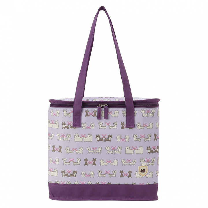  [mama fiore マーマフィオーレ] Picoteeシリーズ ピコティ BOX型 保温 保冷 トートバッグ 4WG6 保冷バッグ ボックス型 ねこ結び かわいい レジャー レディース パープル