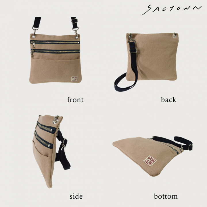 2WAY ショルダーバッグ 3J36 [帆布工房 はんぷこうぼう] 日本製 ポーチ サコッシュショルダー マチなし 帆布 キャンバス ブランド