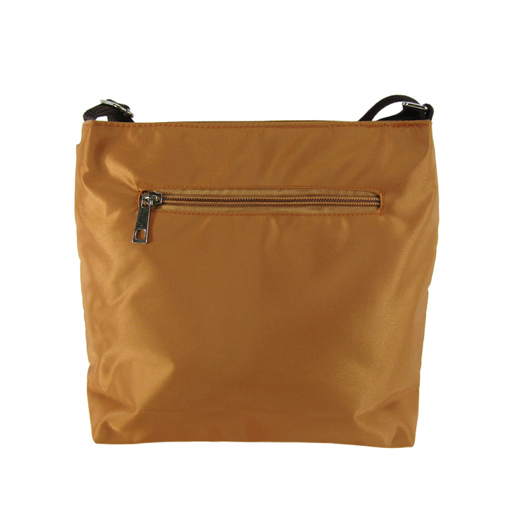 [Sofia Valentino ソフィアバレンチノ] 縦ファスナー ポケット付 ショルダーバッグ｜レディース 多機能 ななめ掛け ライトブラウン 4874