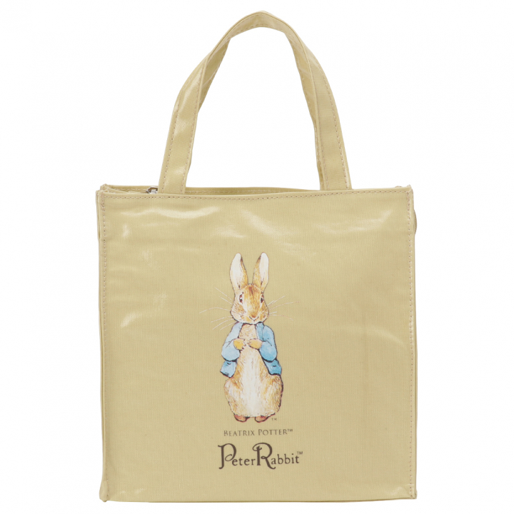 スクエア型ハンドバッグ (S) 0624 [PETER RABBIT(TM) ピーターラビット(TM)] トートバッグ スクエアバッグ ランチバッグ ミニトート 底板付き 自立 撥水 ビニールトート