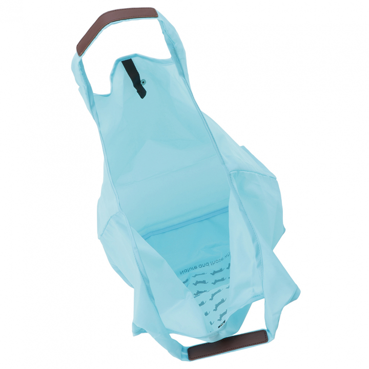 WHOLLY | コンパクト収納 マルシェバッグ | 大きめ 水色 ブルー 3L02