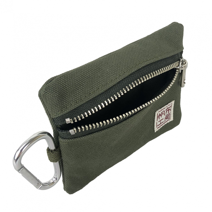 倉敷産帆布 日本製ティッシュポーチ 3J33 [帆布工房 はんぷこうぼう] ミニポーチ 帆布 キャンバス カラビナ付