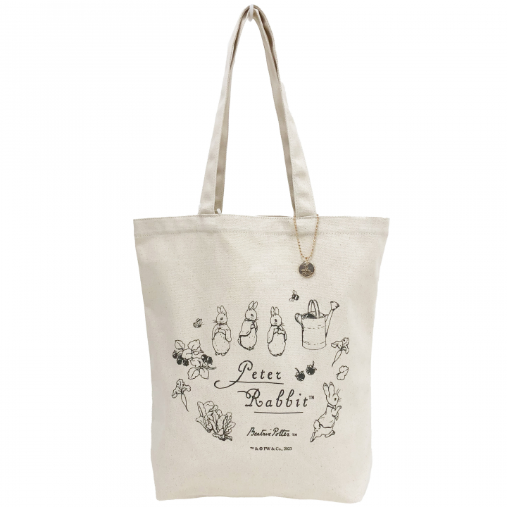 トートバッグ 0650 [PETER RABBIT(TM) ピータ―ラビット(TM)] キャンパストート A4 レディース チャーム付き 00キナリ