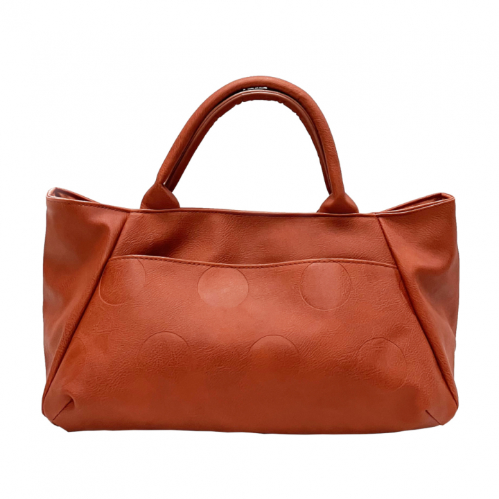 [LAFIEL ラフィール] ドットカラー合皮シリーズ 舟形 ハンドバッグ | シンプル ドット柄 カジュアル レディース トートバッグ 黄色 イエロー 4786