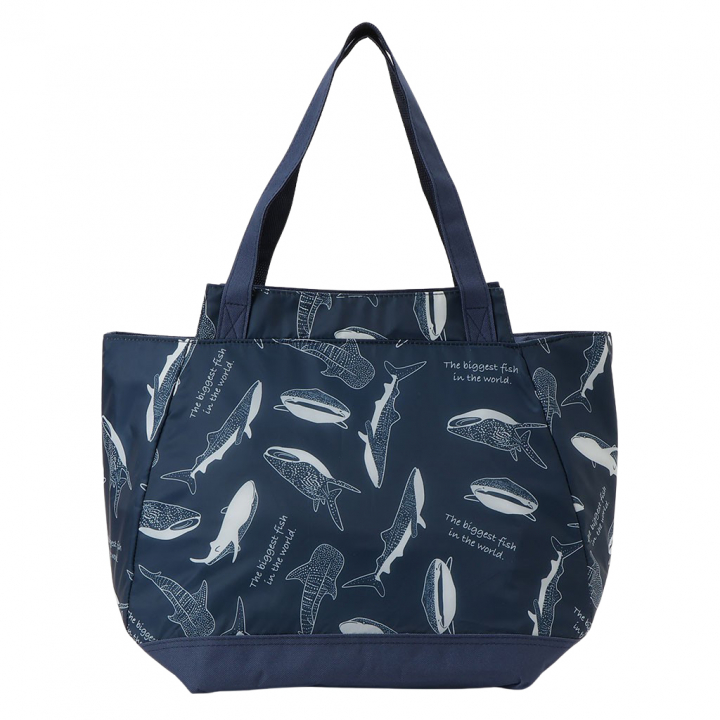 バルーン 保冷バッグ トートバッグ 5N35 [mama fiore マーマフィオーレ] 保温保冷 大容量 BIGサイズ ジンベイザメ 買い物 レジャー レディース ネイビー