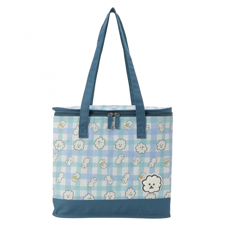  [mama fiore マーマフィオーレ] Picoteeシリーズ ピコティ BOX型 保温 保冷 トートバッグ 4WH6 保冷バッグ ボックス型 もふもふ 犬 チェック柄 かわいい レジャー レディース グリーン