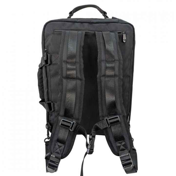 SANDGLASS｜キャリーオン機能 B4対応 2層ビジネスバッグ 大容量 多機能 撥水 リュック 手持ち ビジネスリュック PC タブレット収納 出張 サンドグラス ブラック 3G01