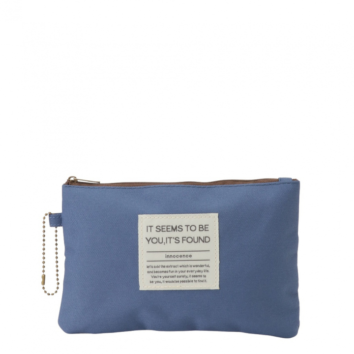 [ONE MILEシリーズ] ポーチ付き♪ 縦型 ショルダーバッグ | 軽量 ポケット充実 ファスナー開閉 男女兼用 シンプル 青 ブルー 4X48