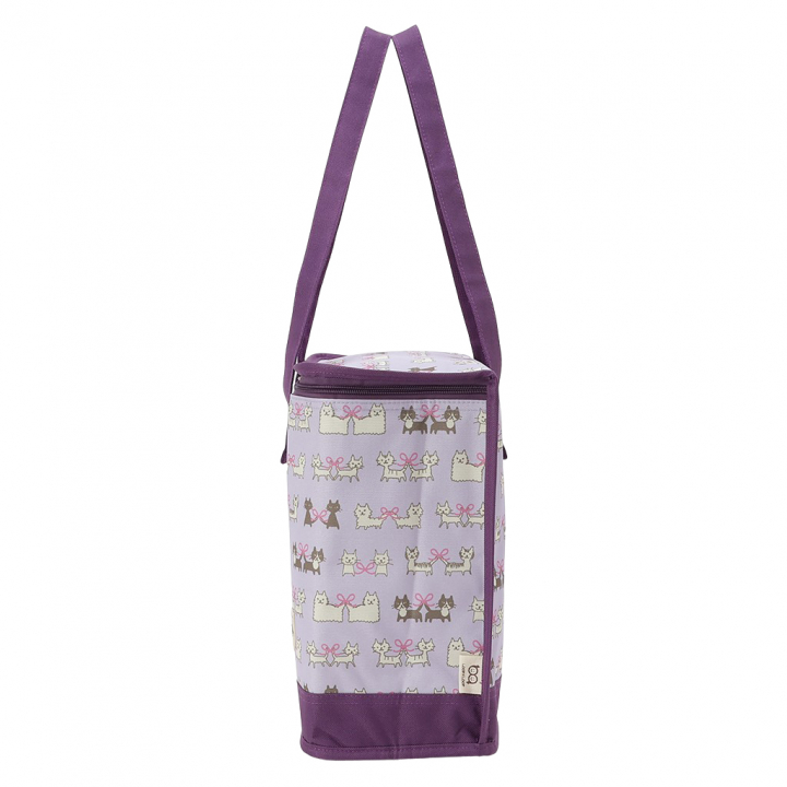  [mama fiore マーマフィオーレ] Picoteeシリーズ ピコティ BOX型 保温 保冷 トートバッグ 4WG6 保冷バッグ ボックス型 ねこ結び かわいい レジャー レディース パープル