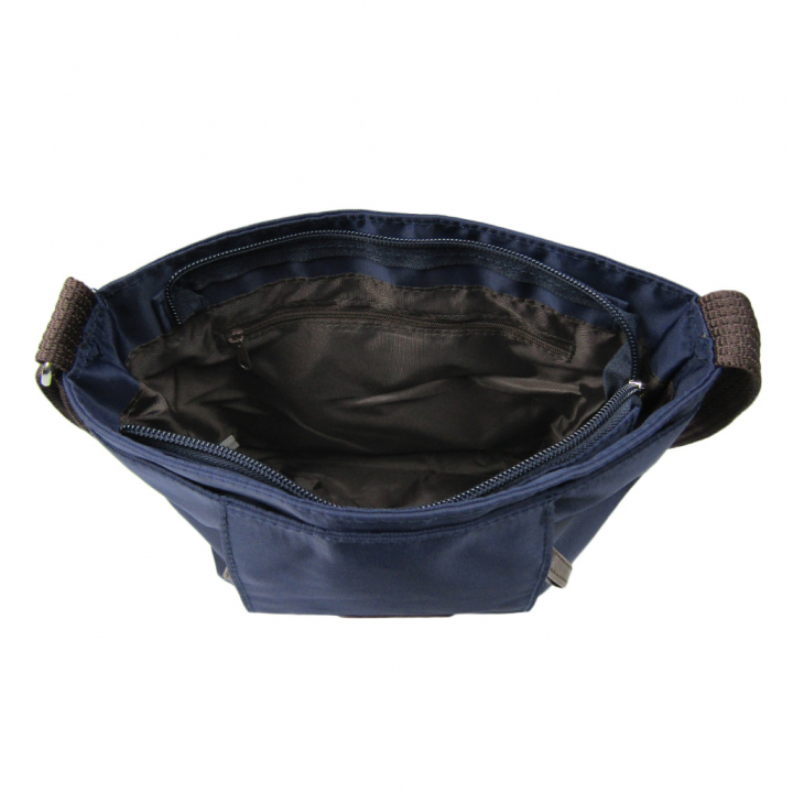 [Sofia Valentino ソフィアバレンチノ] 縦ファスナー ポケット付 ショルダーバッグ｜レディース 多機能 ななめ掛け ネイビー 4874