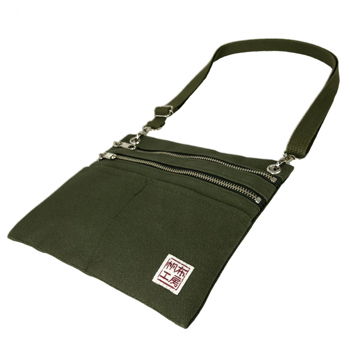 2WAY ショルダーバッグ 3J36 [帆布工房 はんぷこうぼう] 日本製 ポーチ サコッシュショルダー マチなし 帆布 キャンバス ブランド