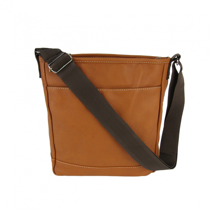 [CUBIC CORE キュービックコア]  ラインショルダーバッグ 合皮 かっこいい メンズ 男女兼用 アンティーク 茶　ブラウン 1871