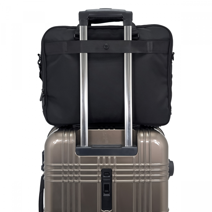 SANDGLASS｜キャリーオン機能 B4対応 拡張機能付き ビジネスバッグ 大容量 多機能 撥水 リュック 手持ち ビジネスリュック PC タブレット収納 出張 サンドグラス ブラック 3G07