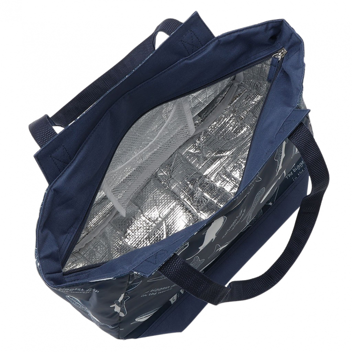 バルーン 保冷バッグ トートバッグ 5N35 [mama fiore マーマフィオーレ] 保温保冷 大容量 BIGサイズ ジンベイザメ 買い物 レジャー レディース ネイビー