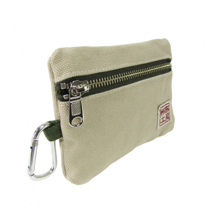 倉敷産帆布 日本製ティッシュポーチ 3J33 [帆布工房 はんぷこうぼう] ミニポーチ 帆布 キャンバス カラビナ付