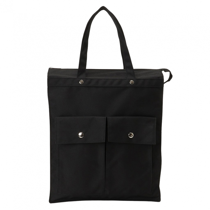 [A.O.T エーオーティー]  多機能 A4 対応トートバッグ 大容量 軽量 書類かばん 縦型 底板付き 撥水加工 男女兼用 ハンドバッグ ブラック 3420