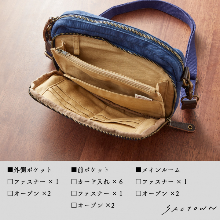 帆布工房 |お財布ポシェット 帆布  4号帆布 キャンバス ショルダーバッグ お財布ショルダー 多機能 レディース メンズ 男女兼用 斜め掛け はんぷこうぼう 3X10