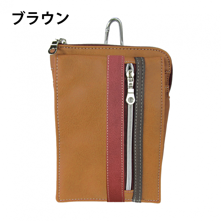 [CUBIC CORE キュービックコア]  3WAY シザーバッグ 合皮 カラビナ付 ベルトループ付 スマホ ショルダー 赤 レッド  1868