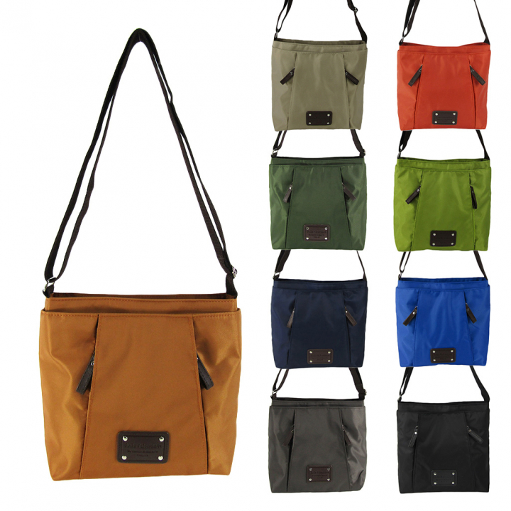 [Sofia Valentino ソフィアバレンチノ] 縦ファスナー ポケット付 ショルダーバッグ｜レディース 多機能 ななめ掛け ネイビー 4874