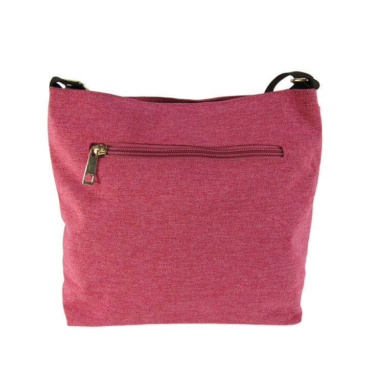 [Sofia Valentino ソフィアバレンチノ] 縦ファスナー ポケット付 軽量  ショルダーバッグ | レディース サコッシュ 多機能 ななめ掛け 赤系 ピンク 4902