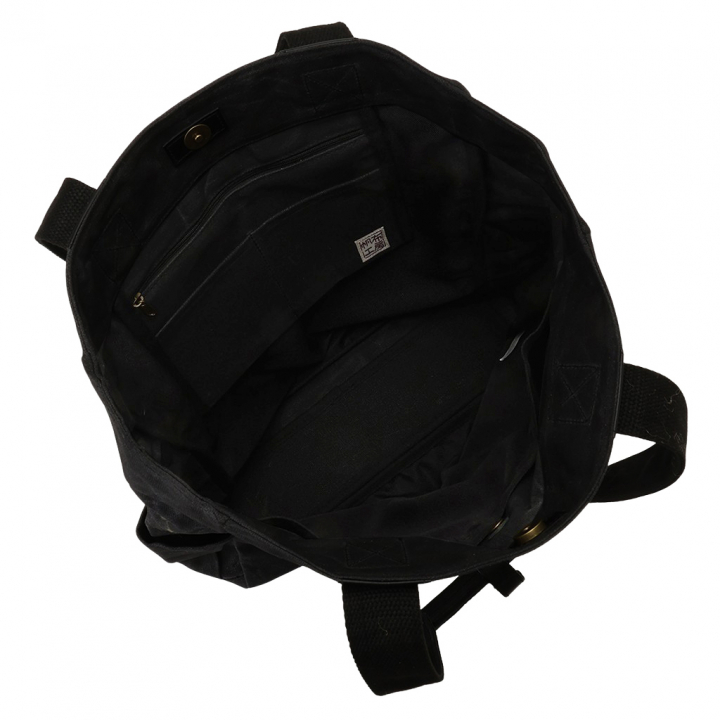 帆布工房 HUSKYII シリーズ 全３色 | A4対応 帆布トートバッグ パラフィン加工 撥水 天然素材 帆布 キャンバス 底板付き 旅行 通学 習い事 男女兼用 丈夫 黒 ブラック 3X28