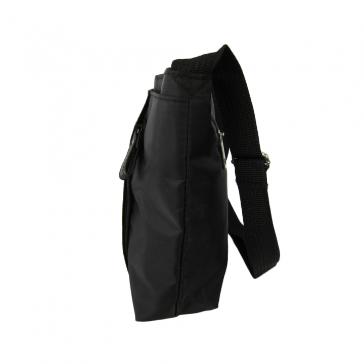 [Sofia Valentino ソフィアバレンチノ] 縦ファスナー ポケット付 ショルダーバッグ｜レディース 多機能 ななめ掛け ブラック 4874