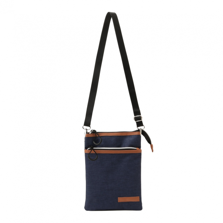 [CUBIC CORE キュービックコア]  サコッシュ ショルダーバッグ スマホショルダー スマホポーチ お財布ショルダー シンプル 薄マチ 収納力 紺 ネイビー 1E30