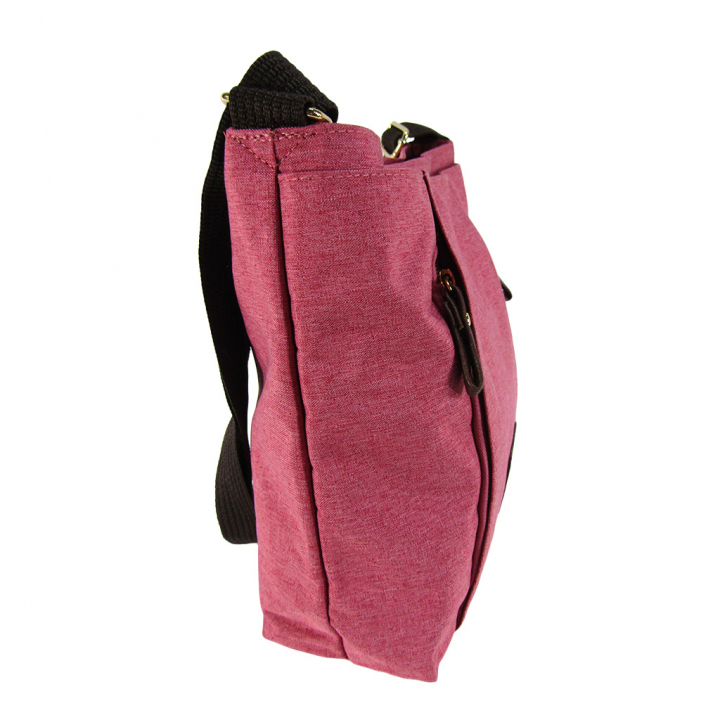 [Sofia Valentino ソフィアバレンチノ] 縦ファスナー ポケット付 軽量  ショルダーバッグ | レディース サコッシュ 多機能 ななめ掛け 赤系 ピンク 4902